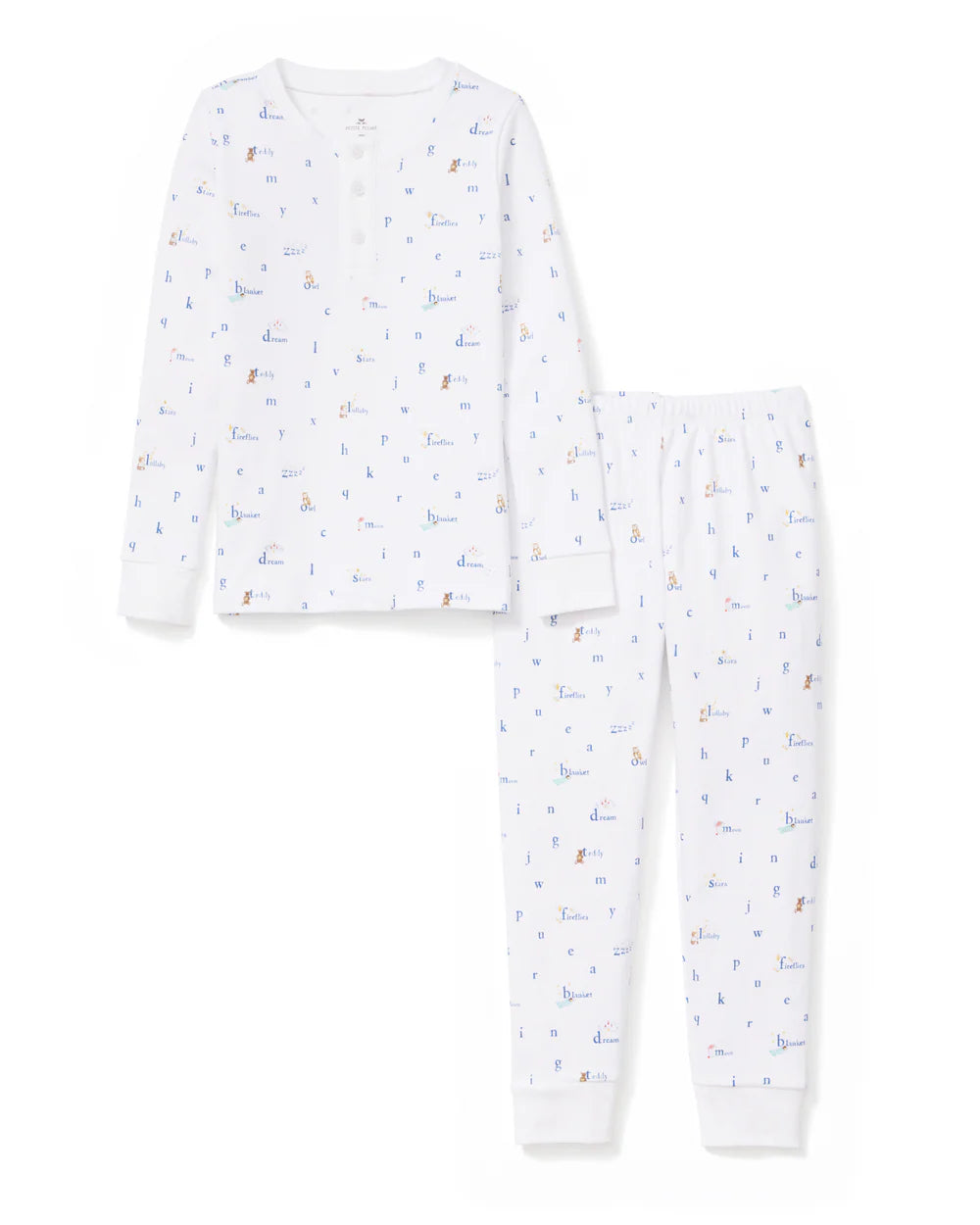 Petite Plume Pajama Set in Letters and lullabies