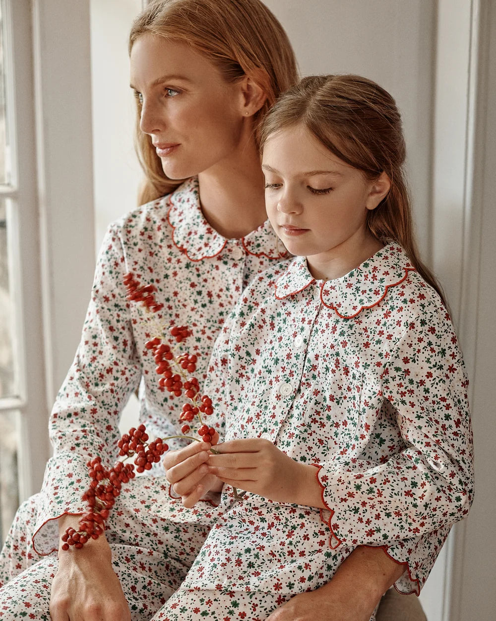 Petite Plume Children's Twill Colette Pajama Set in Winter Garden