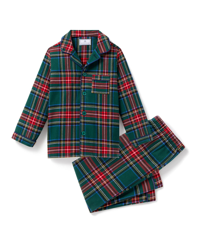Petite Plume Brushed Twill Pajama Set in Kensington Tartan