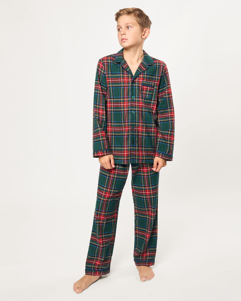 Petite Plume Brushed Twill Pajama Set in Kensington Tartan