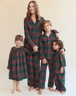Petite Plume Brushed Twill Pajama Set in Kensington Tartan