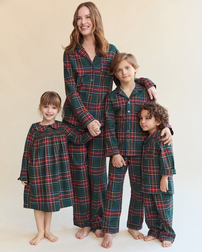 Petite Plume Brushed Twill Pajama Set in Kensington Tartan