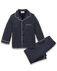 Petite Plume Twill Pajama Set in Midnight Hearts