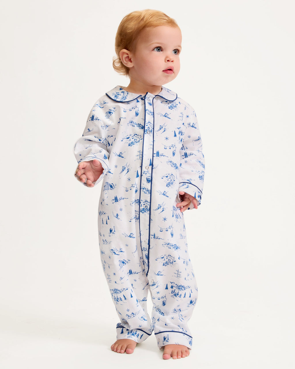 Petite Plume Twill Cambridge Romper in Chalet Toile