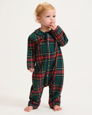 Petite Plume Brushed Twill Cambridge Romper in Kensington Tartan