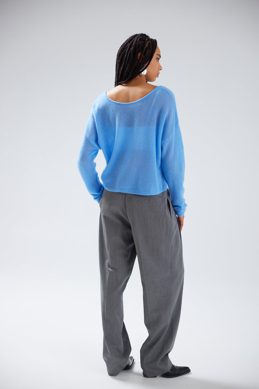 Colorush Amara Nala Sexy Back Sweater in Cornflower