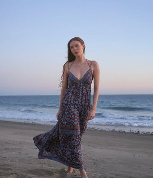 Michael Stars Isolde Tiered Maxi Dress in Sky Combo