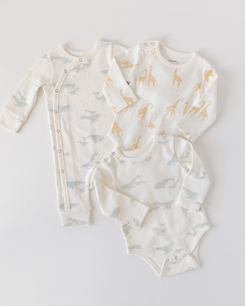 Pehr Kimono Romper in Follow Me Whale