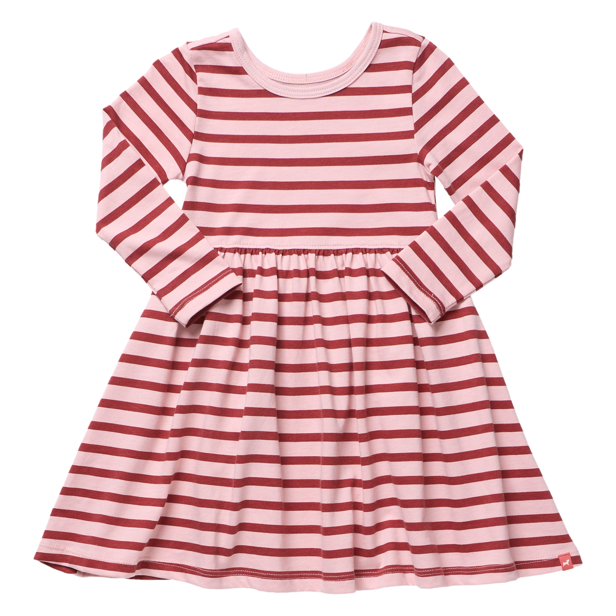 Coop Kids by Pink Chicken Sunny Dress in Pink/Burgundy Stripe