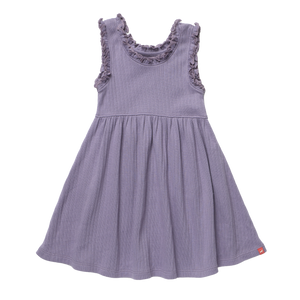 Coop Kids by Pink Chicken Joy Ruffle Rib Dress  in Soft Purple