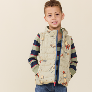 Pink Chicken Reversible Riley Vest in Space Rockets
