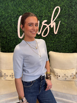 SUNCOO Paris Perseal Sweater Top in Sky Blue