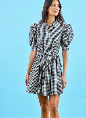 Hunter Bell McCauley Dress in Black/White Check