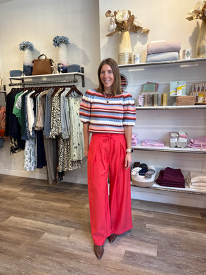 SUNCOO Paris Panaca Knit Top in Multicolor Tile