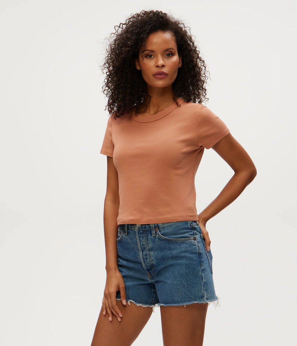 Michael Stars Mimi Crop Tee in Terra