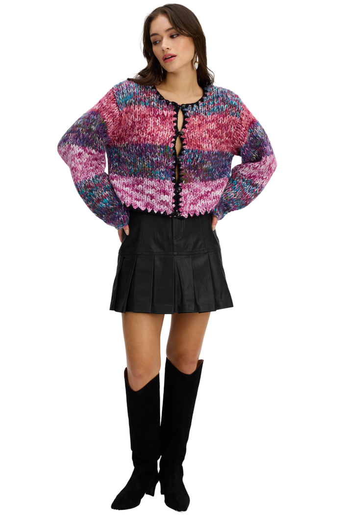 ALLISON New York Dora Cardigan in Rainbow Space Dye
