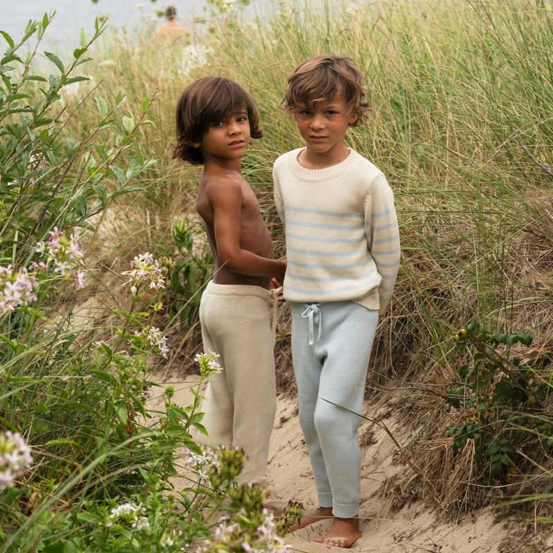 Minnow Stripe Sweater in Cream/Blue