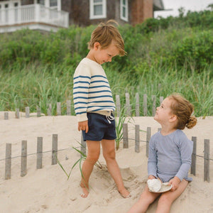Minnow Breton Stripe Sweater in Cream/Navy