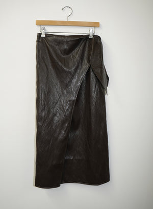 VEGA FAUX LEATHER WRAP SKIRT