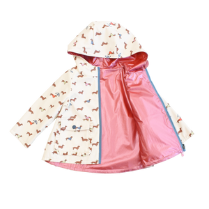 Pink Chicken Rafa Reversible Raincoat in Dachshunds