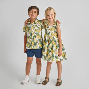 Pink Chicken Boys Jack Shirt in Banana Leaves