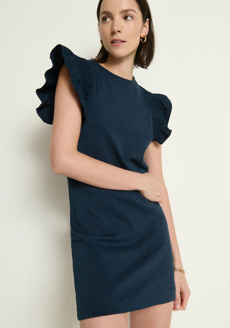 Nation Ellis Ruffle Sleeve Dress in Night Sky
