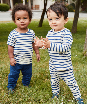 Oso & Me Baby Edward T-Shirt in Navy Stripe