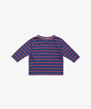 Oso & Me Baby Edward T-Shirt in Navy Fine Stripe