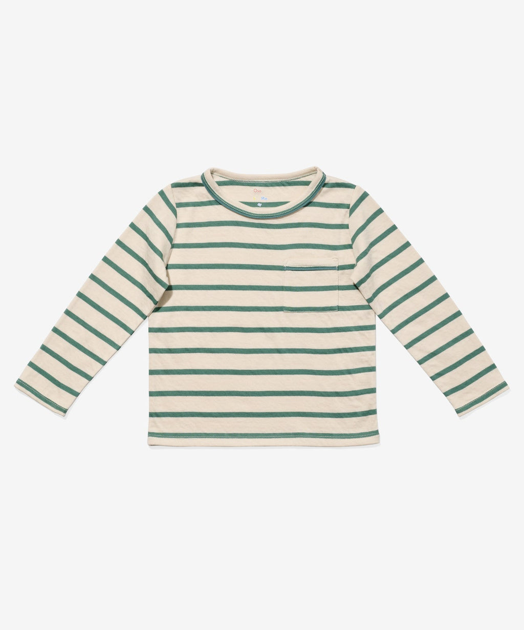 Oso & Me Edward Stripe Tee in Pine