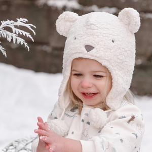 Elegant Baby Aviator Hat in Polar Bear