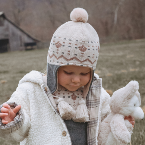 Elegant Baby Aviator Hat in Acorn