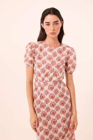 Misa Blanche Dress in Paisley Block