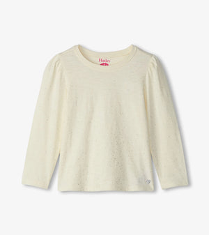 Hatley Silver Hot Melt Puff Sleeve Shirt in Cami