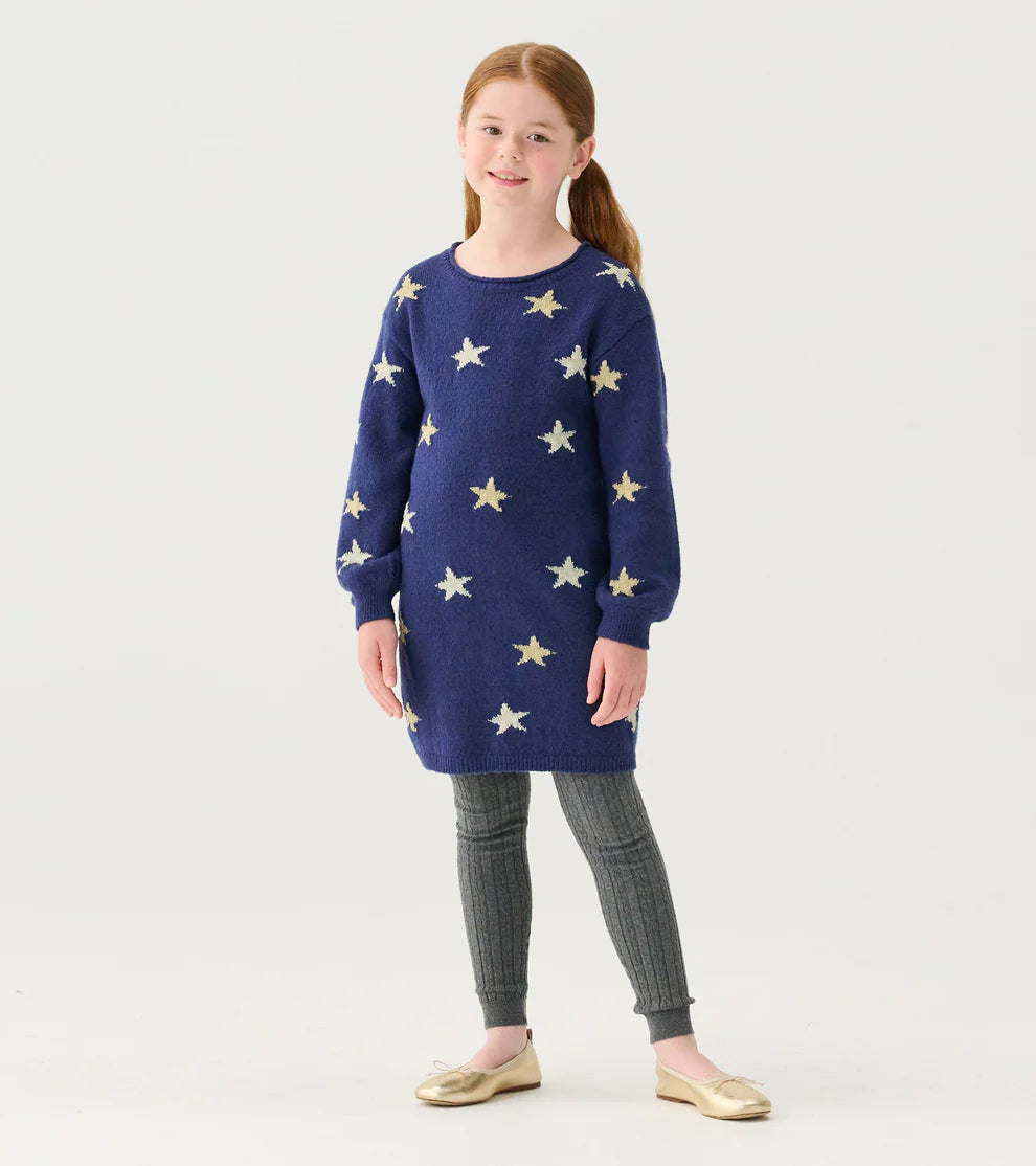 Hatley Starlight Sweater Dress in Blue