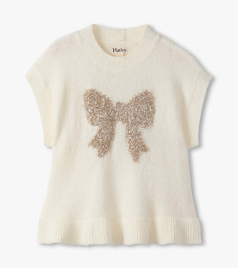 Hatley Sweater Vest in Gold Bow
