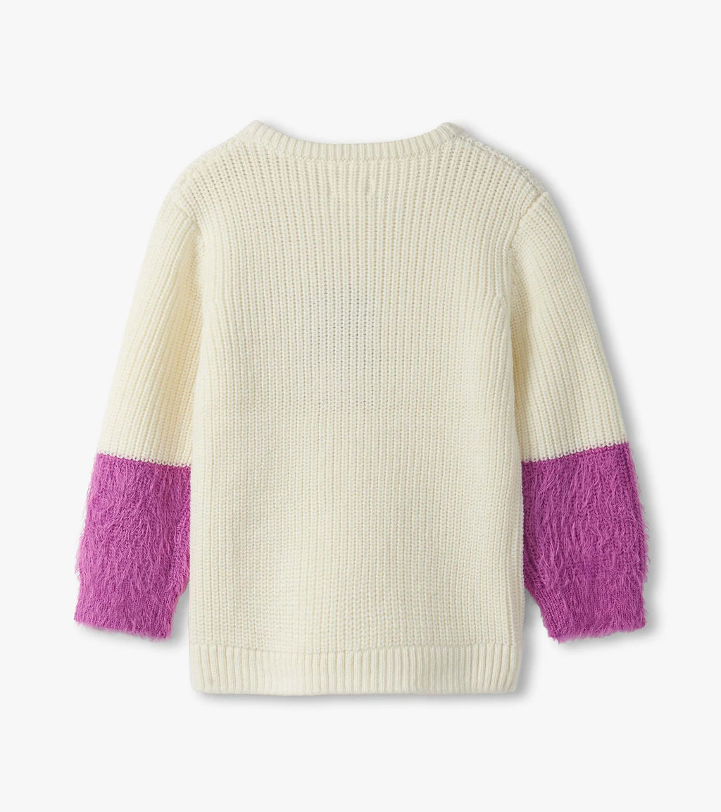 Hatley Fluffy Sleeve Sweater in Gold Bow
