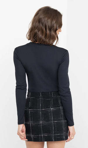 Generation Love Patton Ribbed Top in Black
