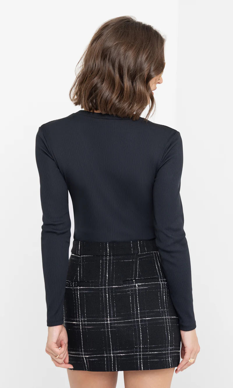 Generation Love Patton Ribbed Top in Black