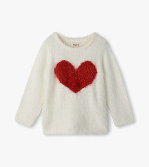 Hatley Red Heart Everywhere Sweater in Cami Lace