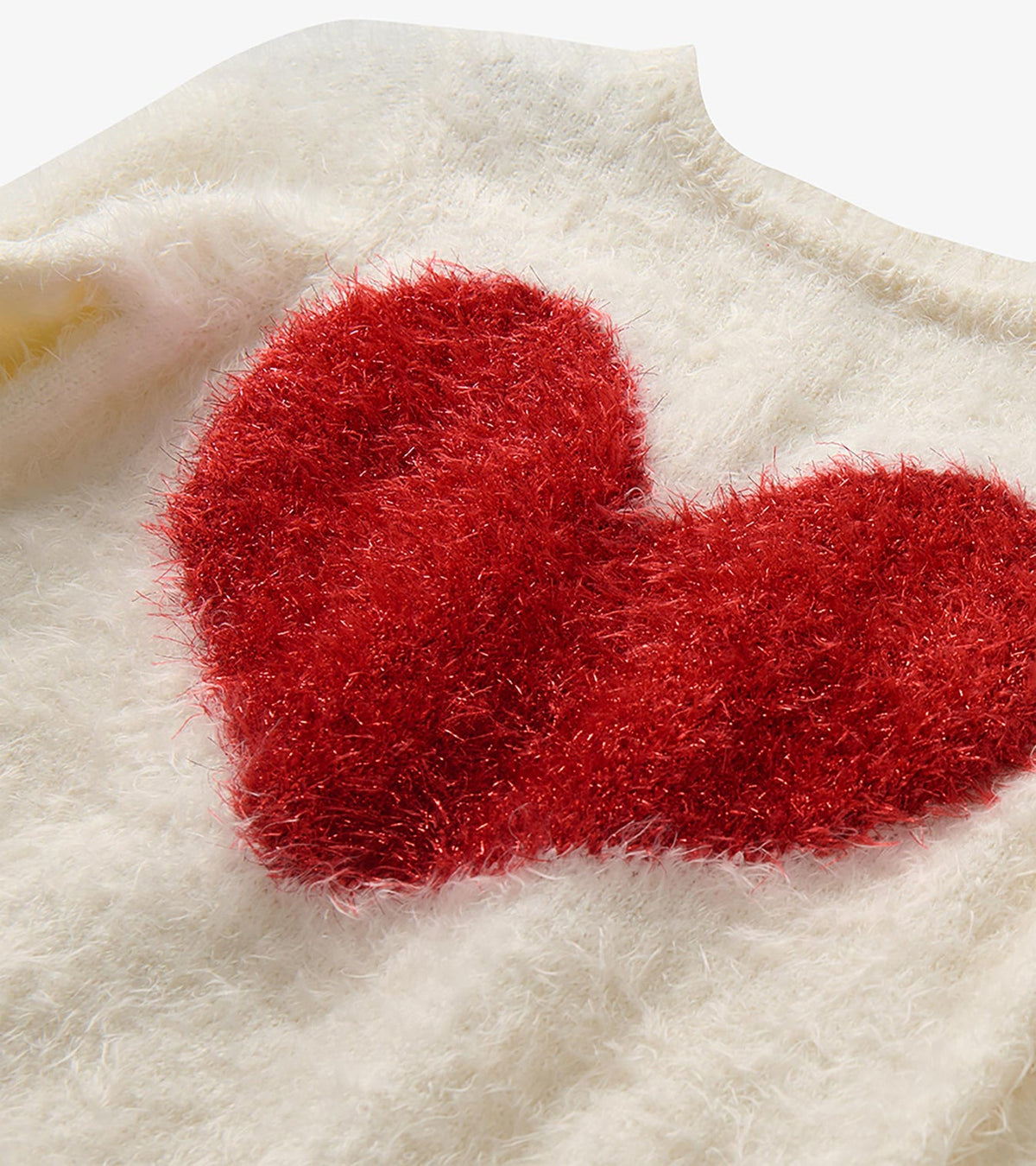 Hatley Red Heart Everywhere Sweater in Cami Lace