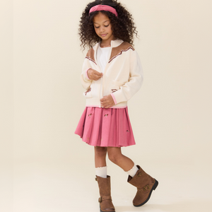 Pink Chicken Western Zip Sweater in Cream