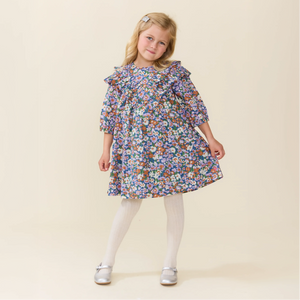 Pink Chicken Everly Dress in True Blue Sketched Floral