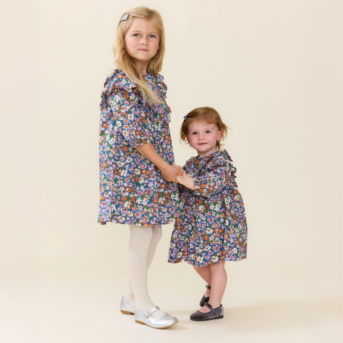 Pink Chicken Everly Dress in True Blue Sketched Floral