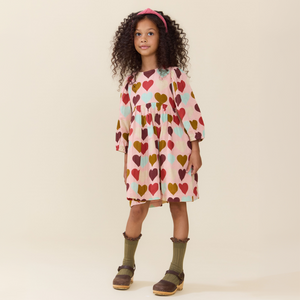 Pink Chicken Bea Dress in Multi Harvest Hearts