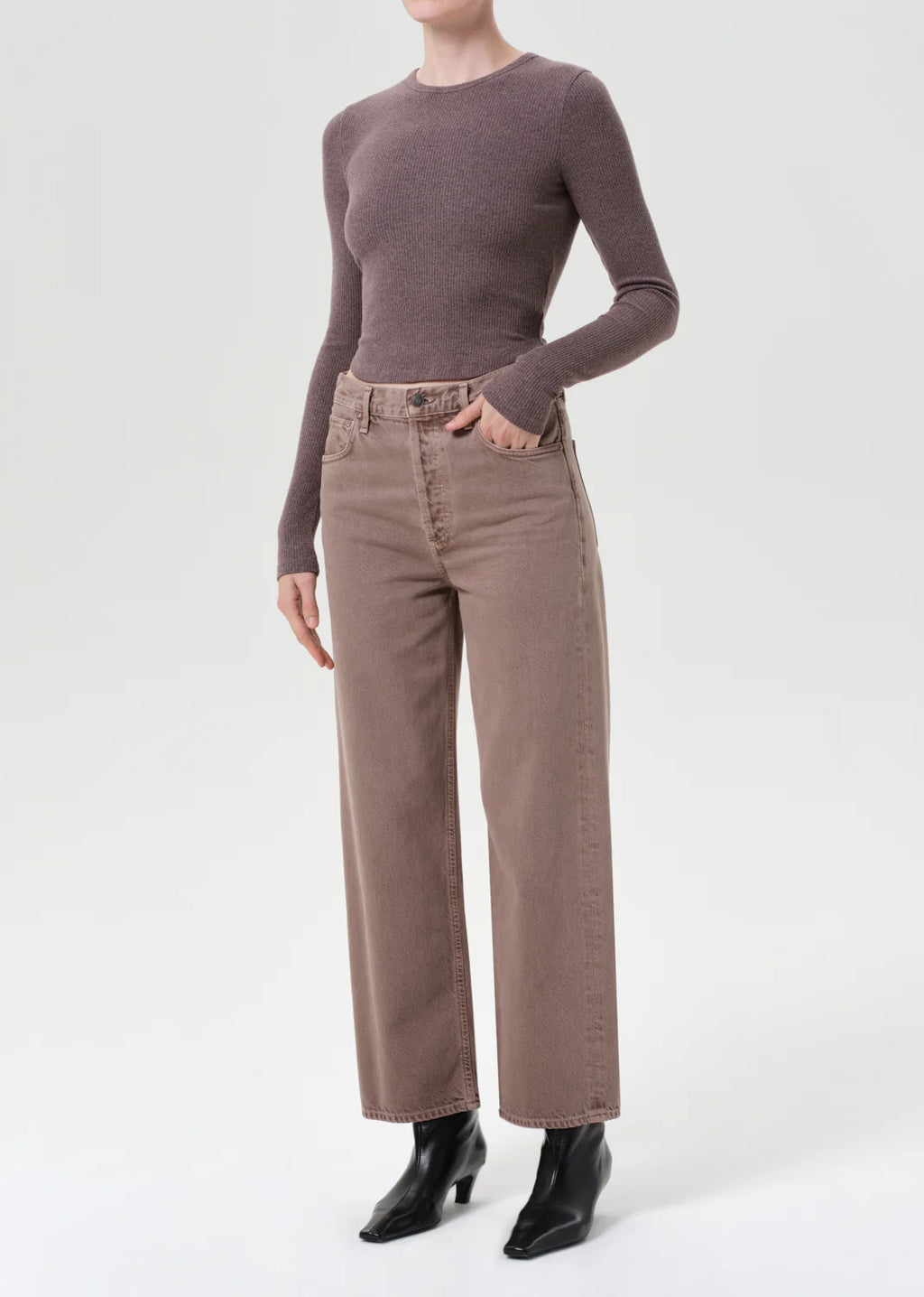 Agolde Ren High Rise Jean in Ceramic
