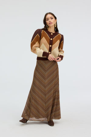 FUZZY CHEVRON SWEATER