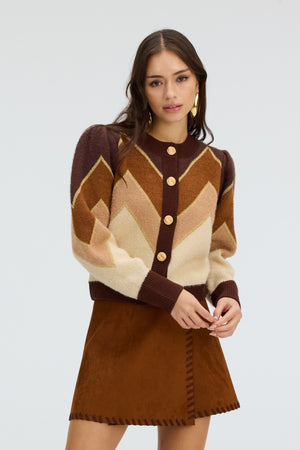 FUZZY CHEVRON SWEATER
