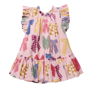 Pink Chicken Harper Dress in Patterned Bows
