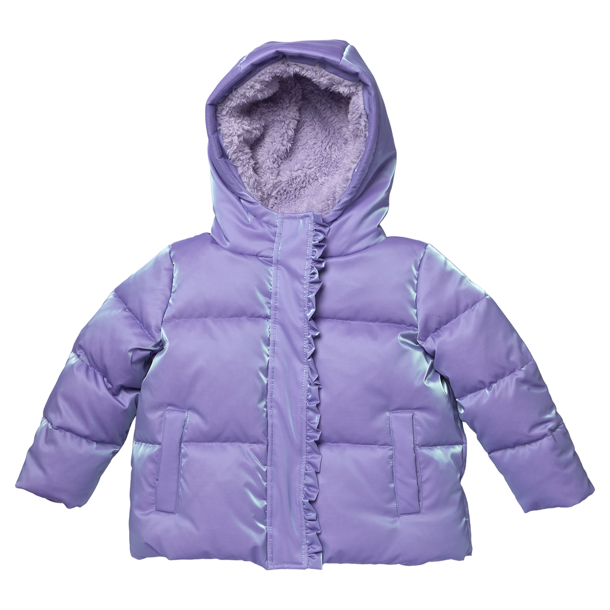 Pink Chicken Ruffle Pete Puffer in Lavender