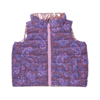 Pink Chicken Reversible Riley Vest in Purple Paisley Vines
